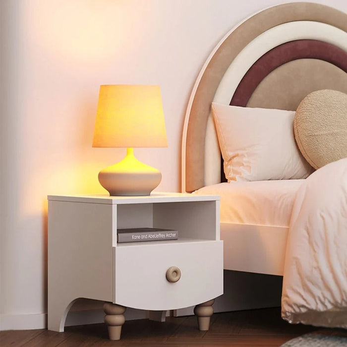 Caramel 1-Drawer Nightstand - White + Brown - With 5-Year Warranty