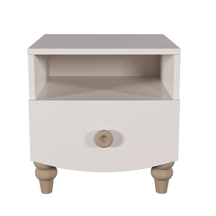 Caramel 1-Drawer Nightstand - White + Brown - With 5-Year Warranty