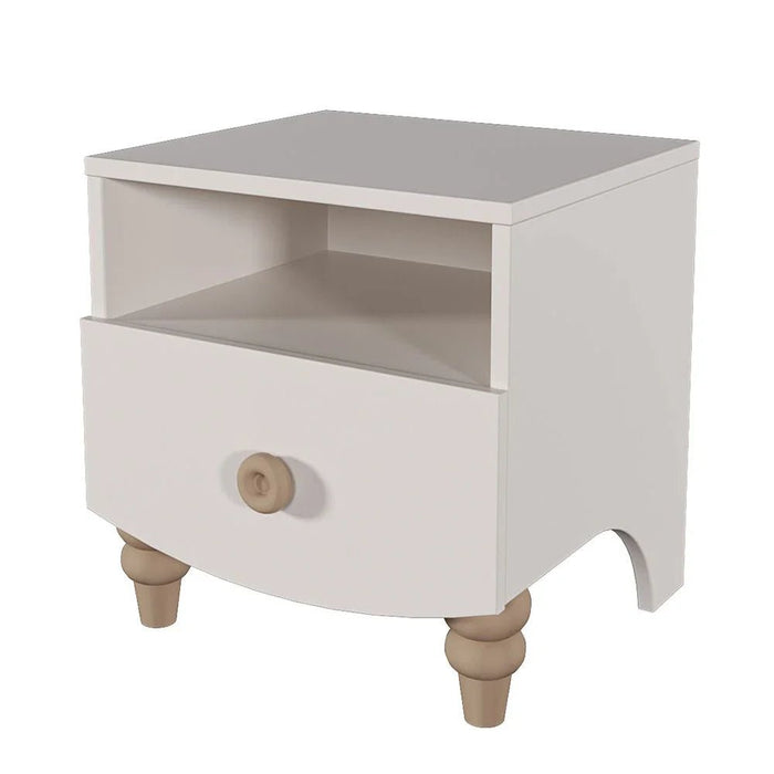 Caramel 1-Drawer Nightstand - White + Brown - With 5-Year Warranty