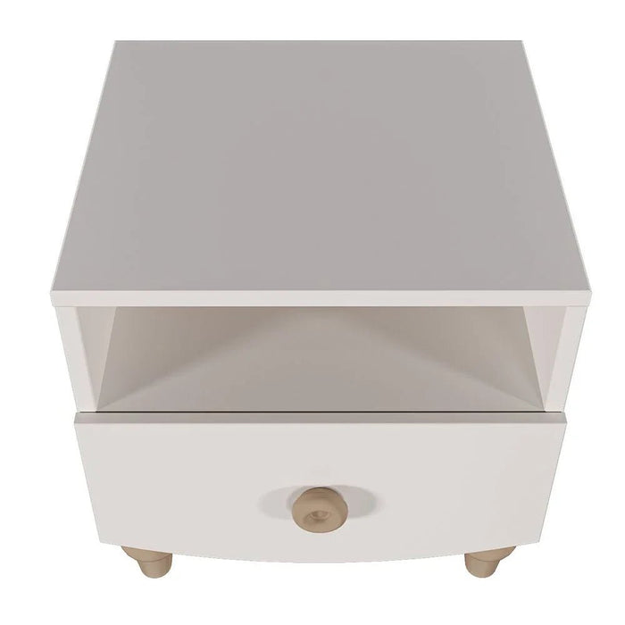 Caramel 1-Drawer Nightstand - White + Brown - With 5-Year Warranty