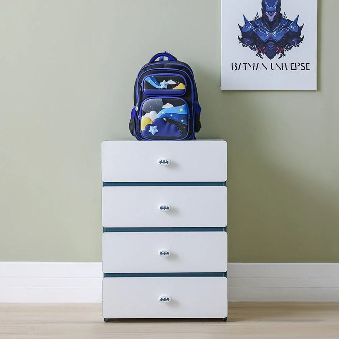 Knight 4Drawers Dresser-White+Teal Blue