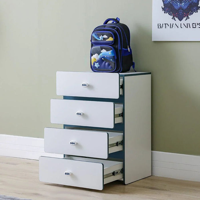 Knight 4Drawers Dresser-White+Teal Blue