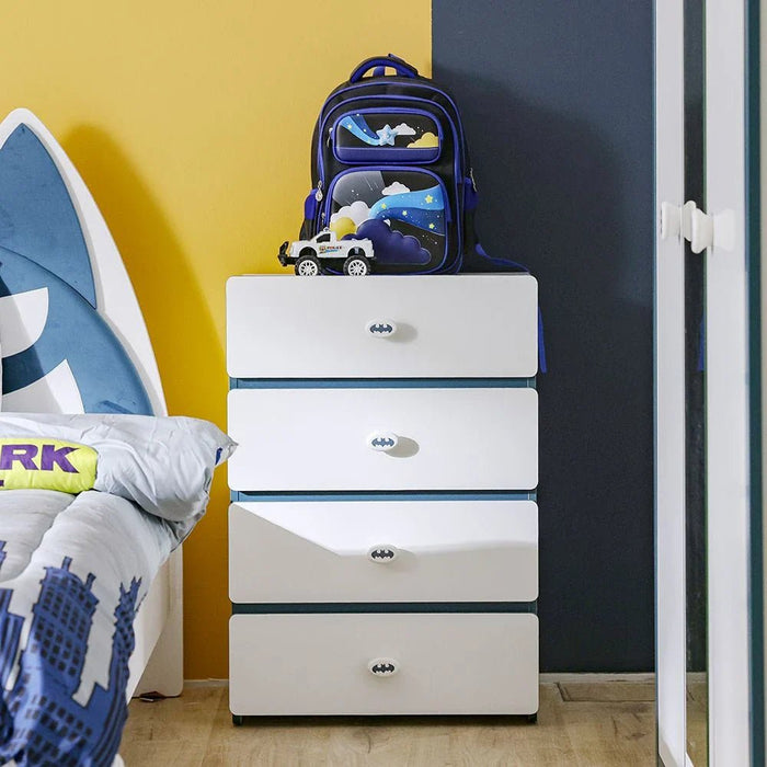 Knight 4Drawers Dresser-White+Teal Blue