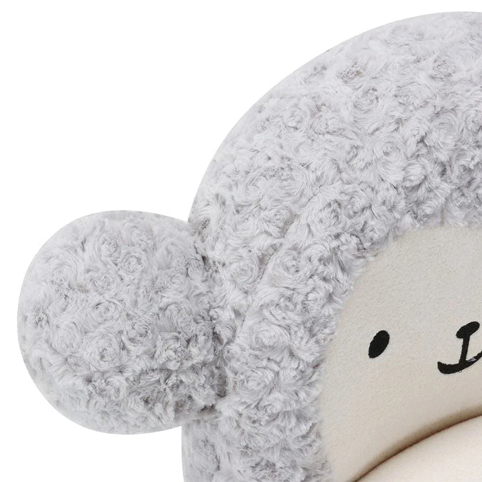 Fluffy Momo Kids Chair - Light Grey/White - With 2-Year Warranty