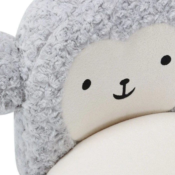 Fluffy Momo Kids Chair - Light Grey/White - With 2-Year Warranty