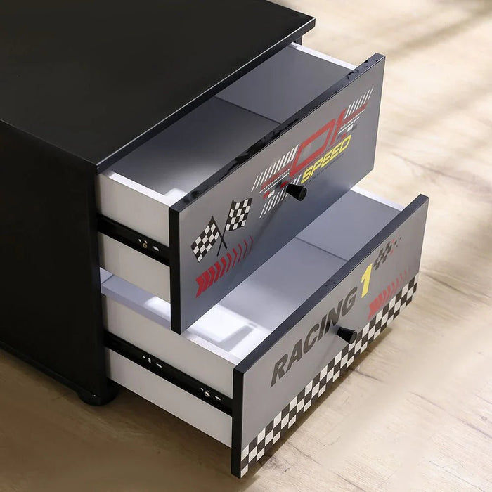 Ranger 2-Drawer Nightstand - Black & Grey - With 2-Year Warranty