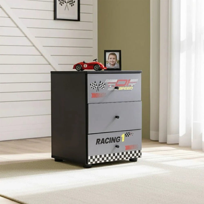 Ranger Chest of 3 Drawers - Black & Grey - With 2-Year Warranty