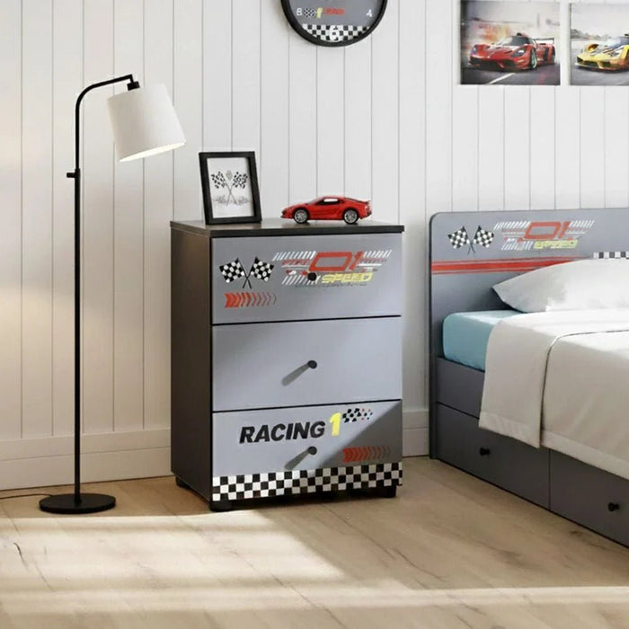 Ranger Chest of 3 Drawers - Black & Grey - With 2-Year Warranty