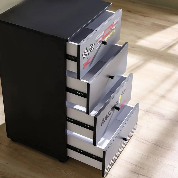 Ranger Chest of 4 Drawers - Black & Grey - With 2-Year Warranty