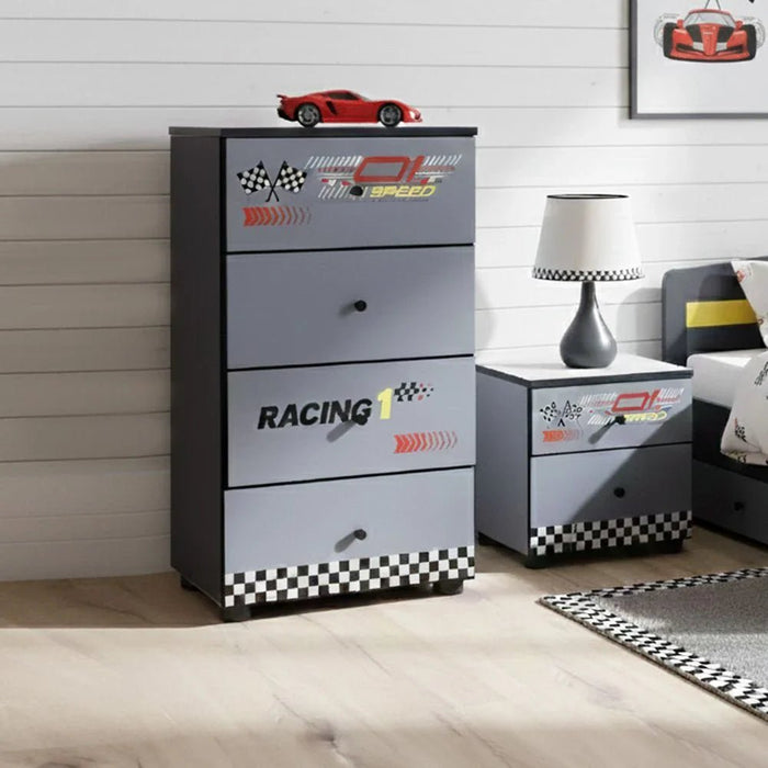 Ranger Chest of 4 Drawers - Black & Grey - With 2-Year Warranty