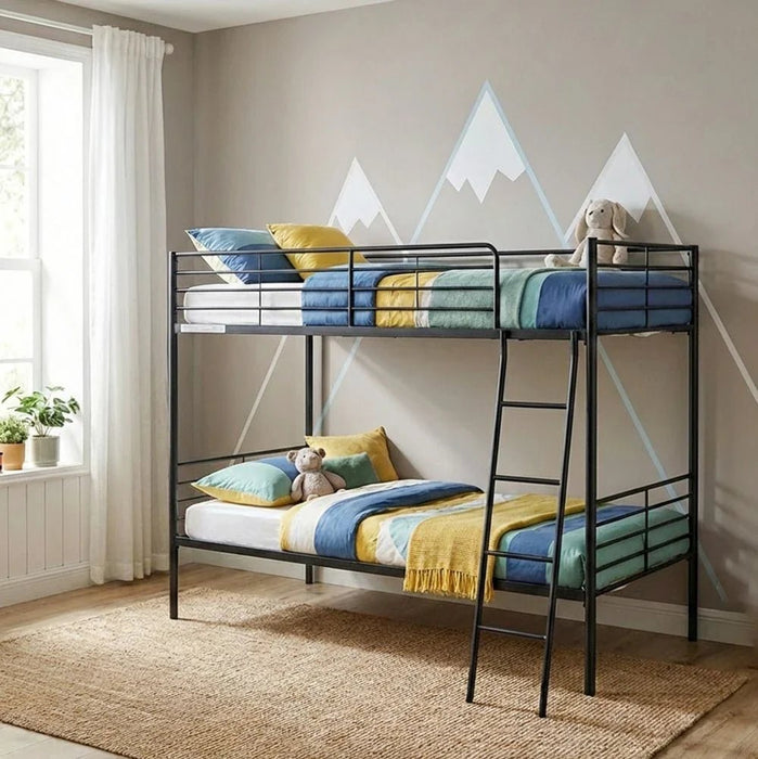 Bella 90x200 Metal Bunk Bed-Black