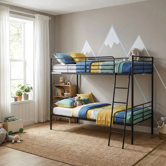 Bella 90x200 Metal Bunk Bed-Black