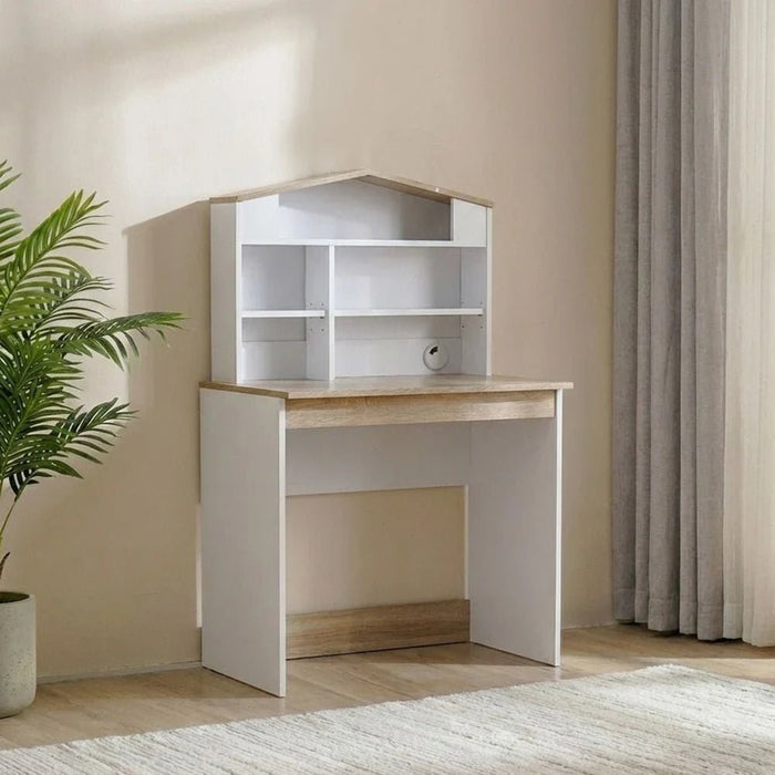 Stanley-V2 Study Desk With Hutch-Sonoma Oak & White
