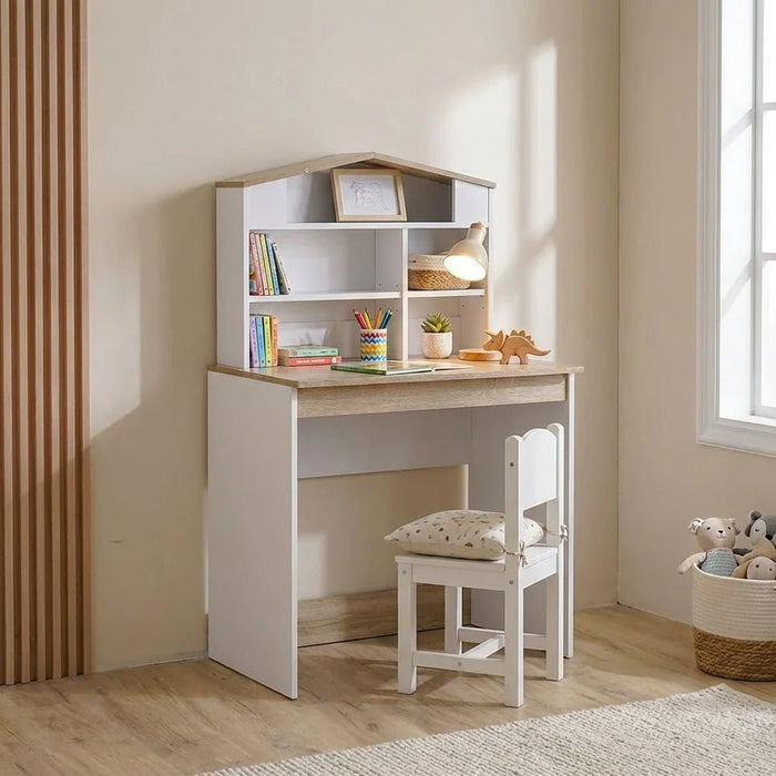 Stanley-V2 Study Desk With Hutch-Sonoma Oak & White