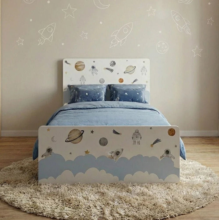 Kinder Space 90x200 Kids Bed - White & Sonoma Oak - With 2-Year Warranty