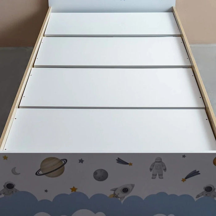 Kinder Space 90x200 Kids Bed - White & Sonoma Oak - With 2-Year Warranty