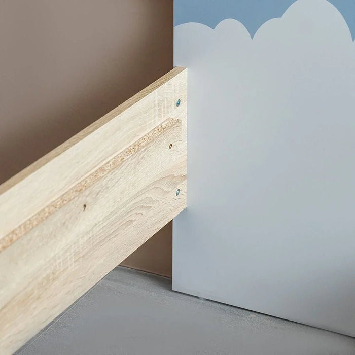Kinder Space 90x200 Kids Bed - White & Sonoma Oak - With 2-Year Warranty