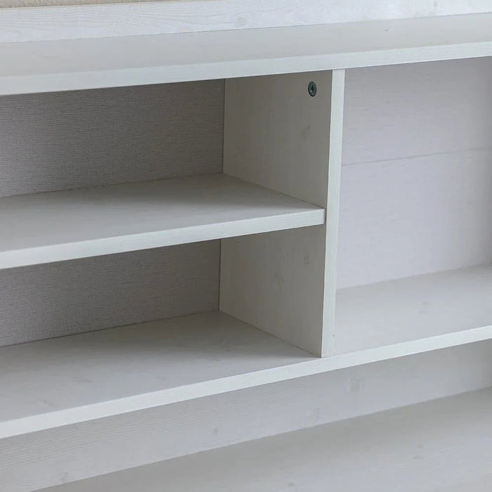 Blocks 3Drawer Study Deskw/Hutch-Grey & Red+Blue