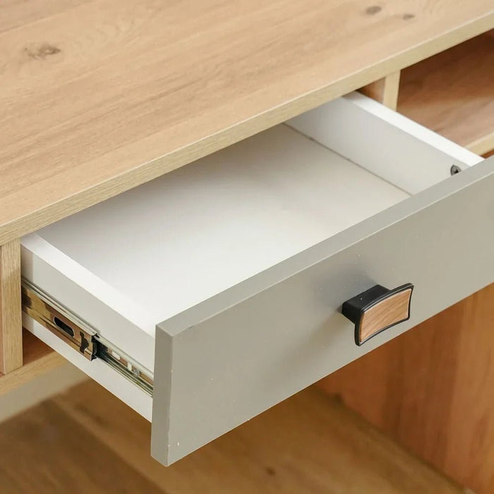 Bella 1Drawer Study Desk With Hutch-Grey & Oak