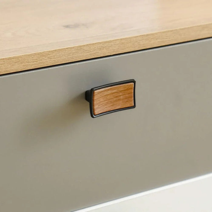 Bella 3-Drawer Dresser with Mirror - Grey & Oak - With 2-Year Warranty