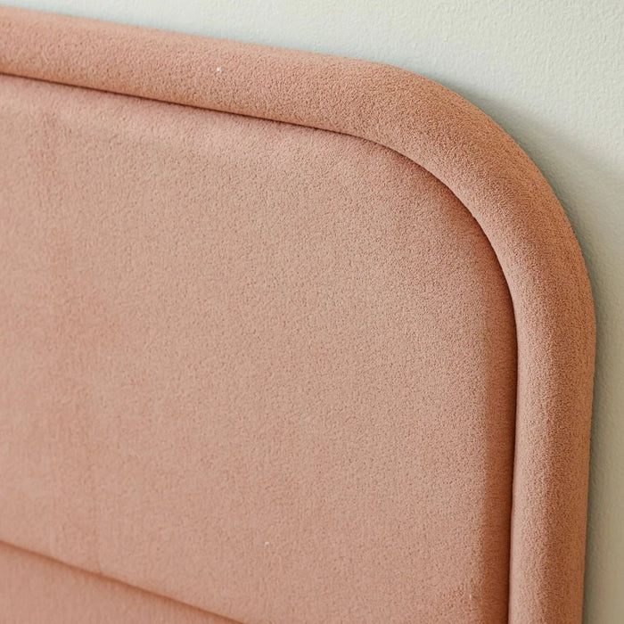 Bella 90X200 Bed W/Upholstered Headboard & Usb-Pink & Oak