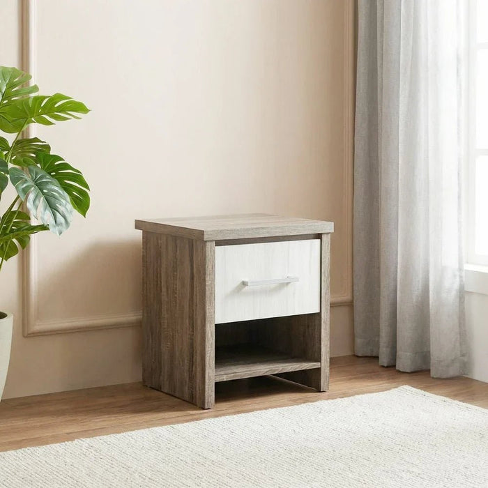 Calino 1Drawer Night Stand-Sonoma Oak & Light Oak