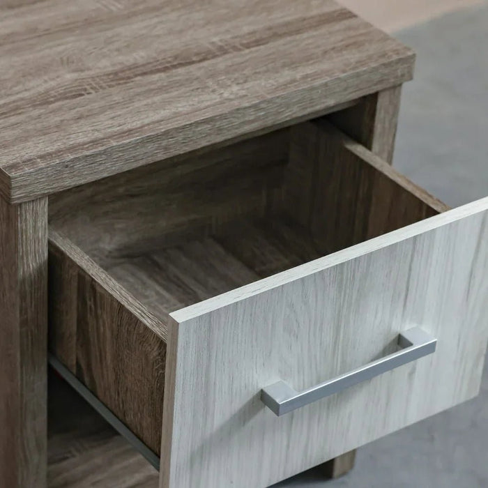 Calino 1Drawer Night Stand-Sonoma Oak & Light Oak