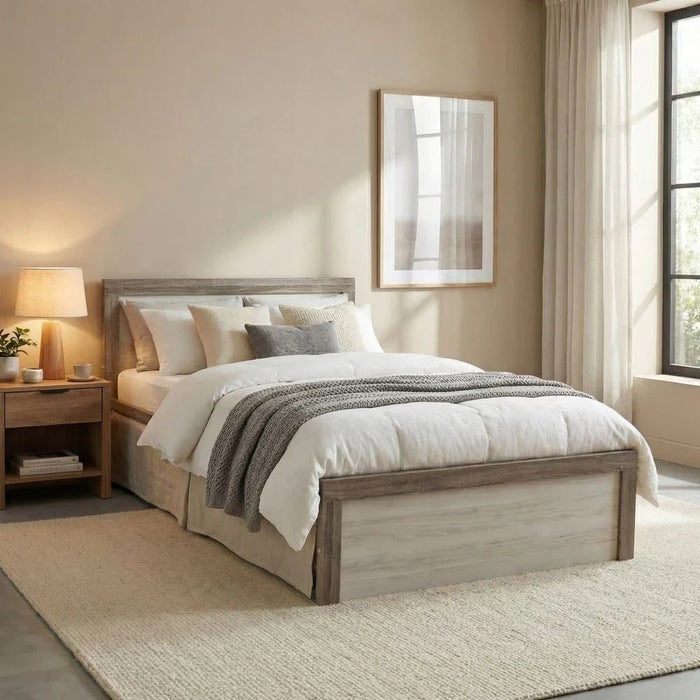 Calino 90x200 Kids Bed-Sonoma Oak & Light Oak