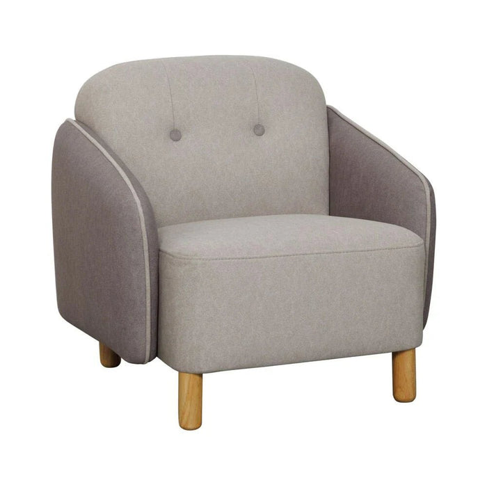 Pop 1 Seater Kids Sofa-Light Beige & Light Brown