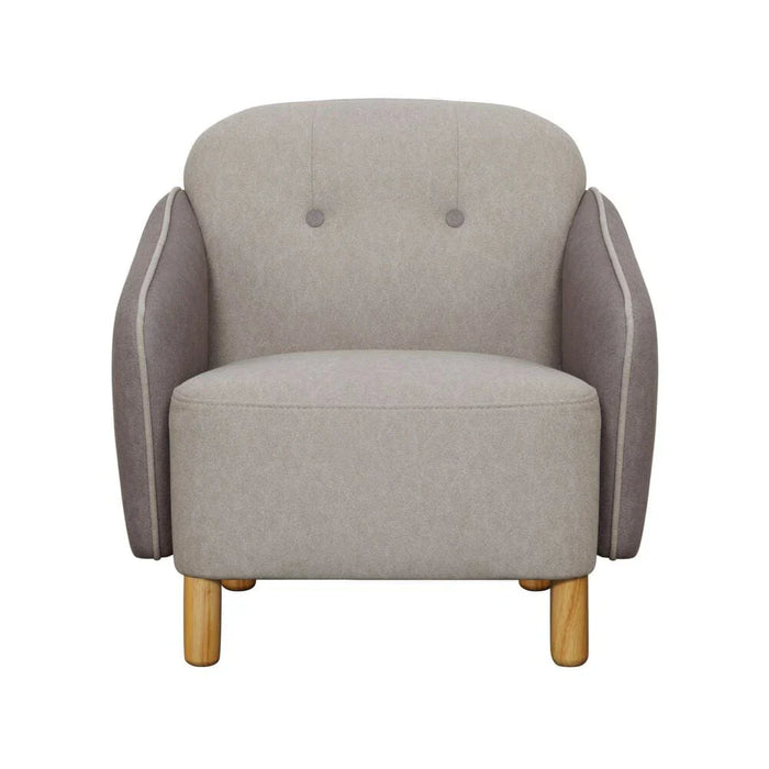 Pop 1 Seater Kids Sofa-Light Beige & Light Brown