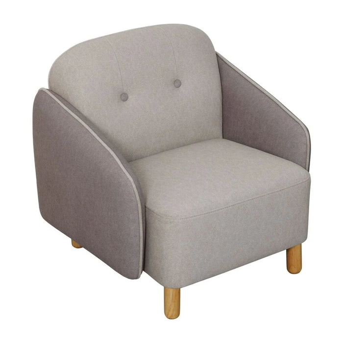 Pop 1 Seater Kids Sofa-Light Beige & Light Brown