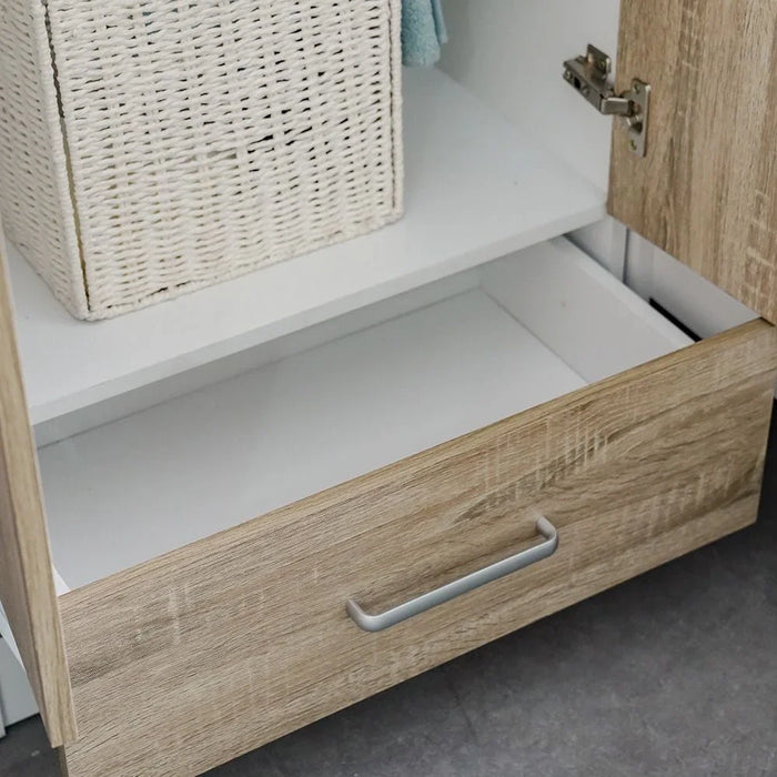 Murphy Sleep & Storage 90x200 Bed W/2Drawers Storage+2Door Ward+USB-White+Sonoma