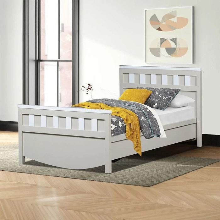 Hazel 90x200 Bed-Light Beige/White-With 2-Year Warranty