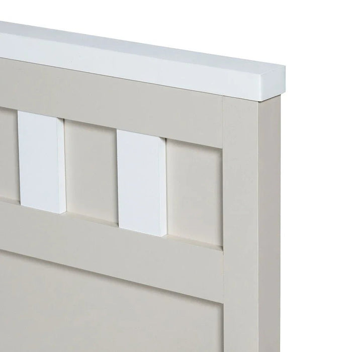 Hazel 90x200 Bed-Light Beige/White-With 2-Year Warranty