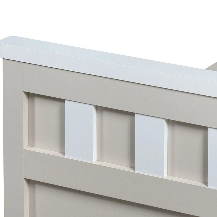 Hazel 90x200 Bed-Light Beige/White-With 2-Year Warranty