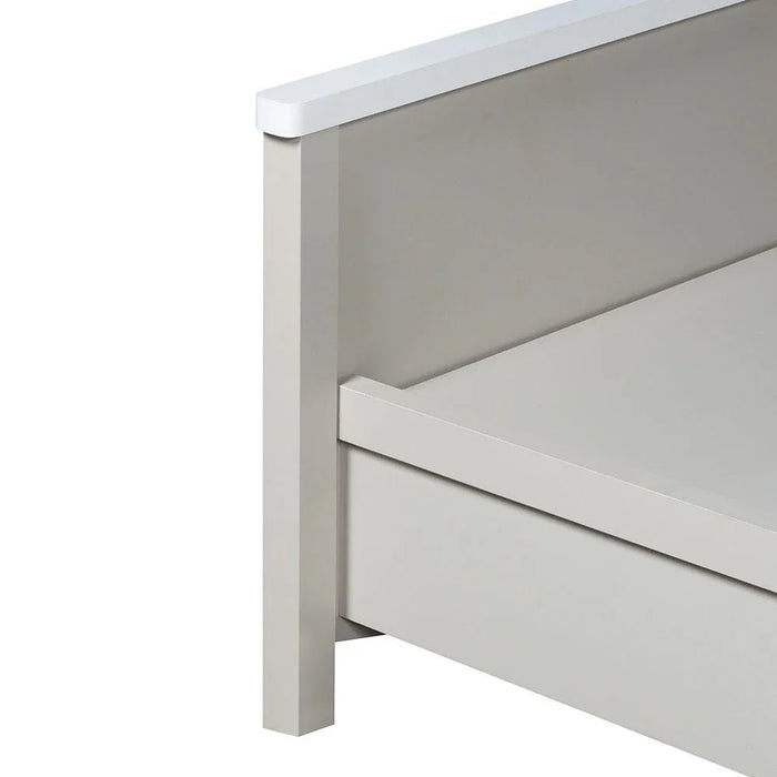 Hazel 90x200 Bed-Light Beige/White-With 2-Year Warranty
