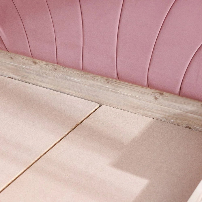 Bliss 120x200 Upholstered Bed with USB - Oak & Pink - With 5-Year Warranty