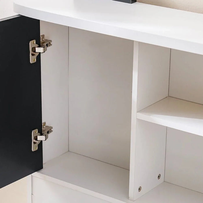Panda 90x190 Single Bed with Headboard Storage & Front Drawer Storage-White/Black-With 2-Year Warranty