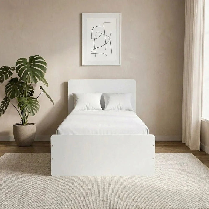 Kinder 90x200 Single Bed-White & Sonoma Oak-With 2-Year Warranty