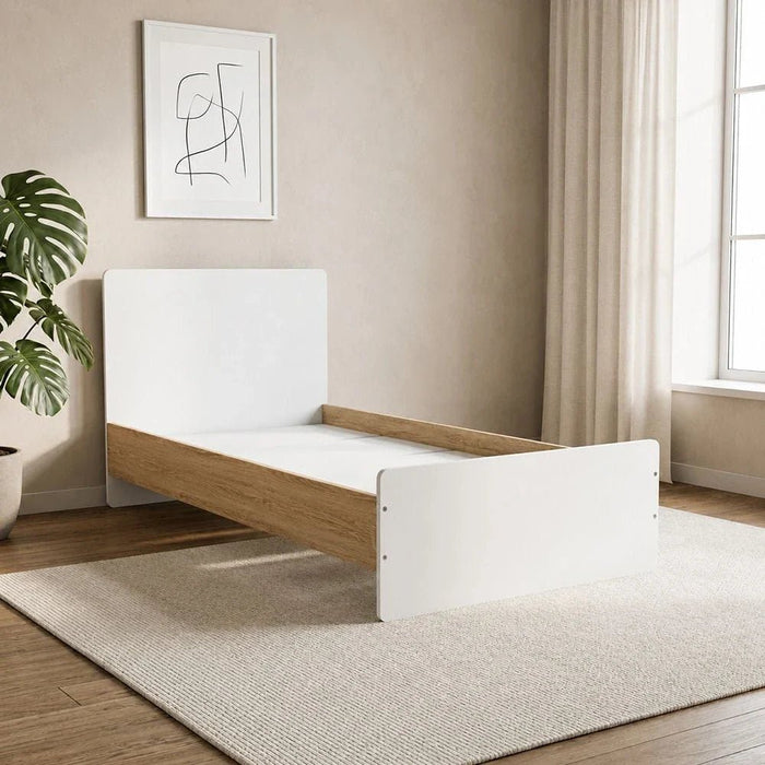 Kinder 90x200 Single Bed-White & Sonoma Oak-With 2-Year Warranty