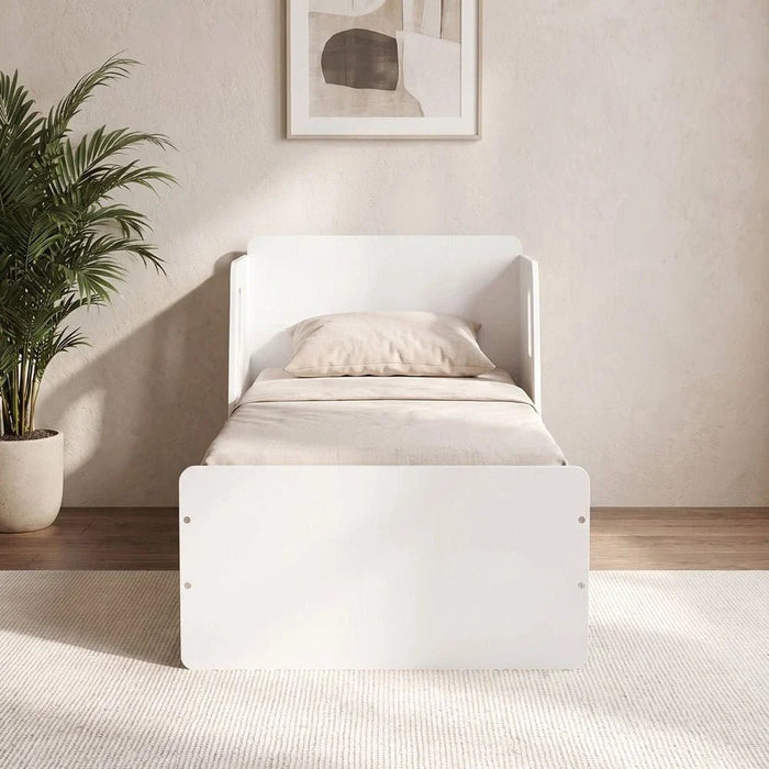 Kinder Guardian 70x130 Toddler Bed-White/Sonoma Oak-With 2-Year Warranty