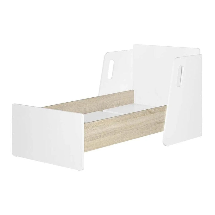 Kinder Guardian 70x130 Toddler Bed-White/Sonoma Oak-With 2-Year Warranty