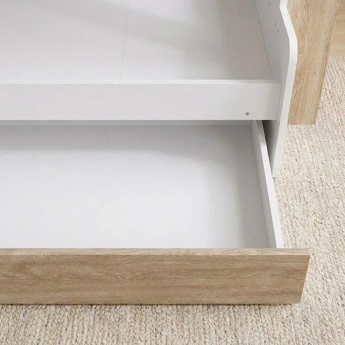 Kinder 90/120x200 Dual Size KidsÕ Bunk Bed with Drawer Storage-White & Sonoma Oak-With 2-Year Warranty