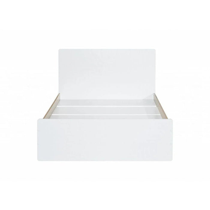 Kinder 120x200 Single Bed - White & Sonoma Oak - With 2-Year Warranty