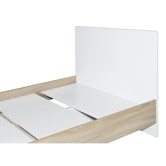 Kinder 120x200 Single Bed - White & Sonoma Oak - With 2-Year Warranty