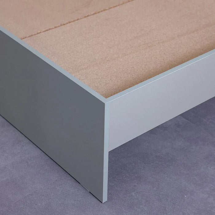 Petra 120X200 Bed With Upholstered Headboard & Usb-White & Grey