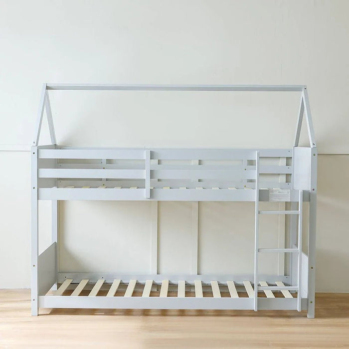 Derby House 90x200 Solid Wood Bunk Bed - Grey - With 2-Year Warranty