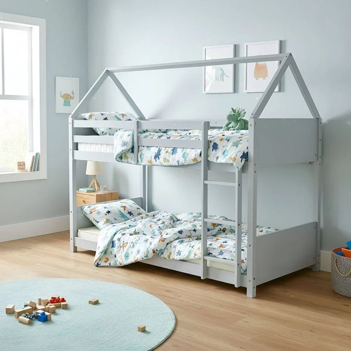 Derby House 90x200 Solid Wood Bunk Bed - Grey - With 2-Year Warranty