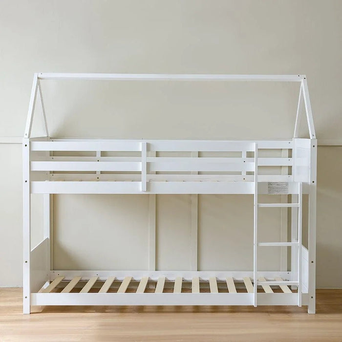 Derby House-V2 90x200 Solid Wood Bunk Bed-White