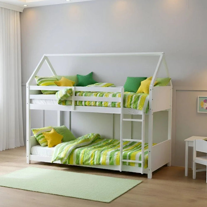 Derby House-V2 90x200 Solid Wood Bunk Bed-White